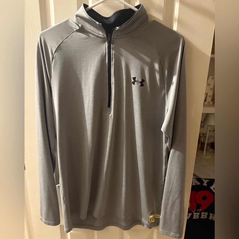 Under Armour Black and Gray HeatGear Pullover